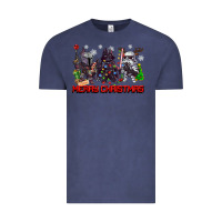 Vintage Denim merry christmas gnomies Vintage Tee - CowGirlArtShop