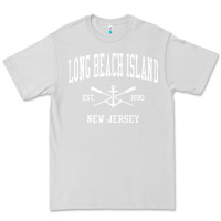 Dove Grey Long Beach Island NJ Vintage Crossed Oars & Boat Anchor Spor Premium Tee - longCreatives