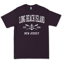 Plum Long Beach Island NJ Vintage Crossed Oars & Boat Anchor Spor Premium Tee - longCreatives