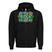 Black raised 90's country cactus sunflower's Zipper Hoodie - Artiststas