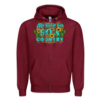 Burgundy raised 90's country cactus sunflower's Zipper Hoodie - Artiststas