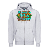 Heather Grey raised 90's country cactus sunflower's Zipper Hoodie - Artiststas