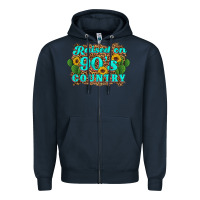 Navy raised 90's country cactus sunflower's Zipper Hoodie - Artiststas