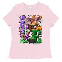 Bubblegum Pink love cow halloween tbw Ladies Tee - texasbilliewilder
