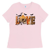 Bubblegum Pink Halloween Love Ladies Tee - texasbilliewilder