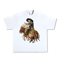 White Midilli little Cowboy kid rodeo Urban Heavy Tee - HowdyJamesFarm