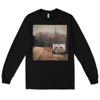 Black Twin Peaks City Limits Welcome Sign Vintage Long Sleeve Tee - longCreatives