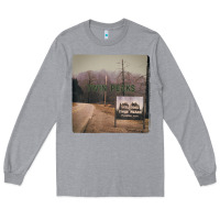Heather Grey Twin Peaks City Limits Welcome Sign Vintage Long Sleeve Tee - longCreatives