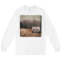 White Twin Peaks City Limits Welcome Sign Vintage Long Sleeve Tee - longCreatives