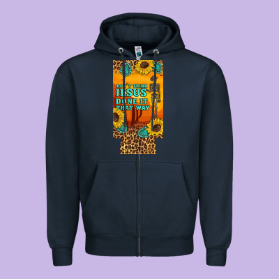 Don't Jesus Done It That Way Western Skeleton  12 Oz Can Cooler  (slim Zipper Hoodie Designed By Artiststas