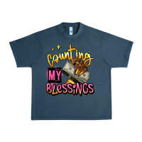 Midnight Navy counting my blessings afro hands Urban Heavy Tee - RanaPortraitStore