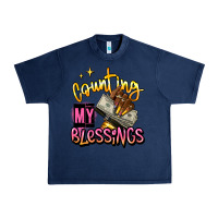 Navy counting my blessings afro hands Urban Heavy Tee - RanaPortraitStore