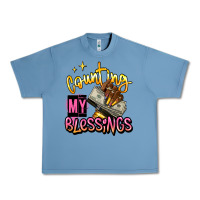Pebble Blue counting my blessings afro hands Urban Heavy Tee - RanaPortraitStore