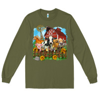 Army Green farm life olivia Long Sleeve Tee - OliviaCreatesArt
