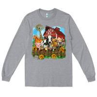 Heather Grey farm life olivia Long Sleeve Tee - OliviaCreatesArt