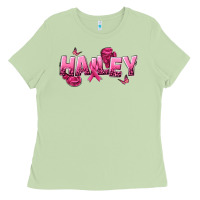 Matcha Personalized Pink Cancer Themed Name Ladies Tee - NancyCooperArtShop