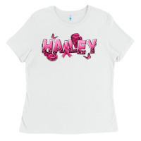 White Personalized Pink Cancer Themed Name Ladies Tee - NancyCooperArtShop
