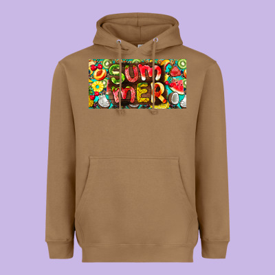 Summer With Fruits License Plate Heavyweight Hoodie Designed By Barkaloodesign