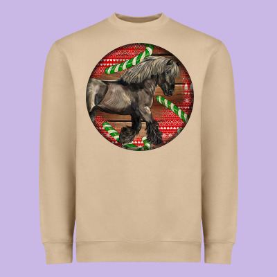 Belgian Horse Christmas Heavyweight Sweatshirt Designed By Lillyallendesigns