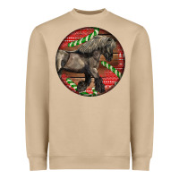 Mushroom Belgian Horse Christmas Heavyweight Sweatshirt - LillyAllenDesigns