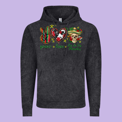 Peace Love Dia De Los Muertos Mexico Vintage Hoodie Designed By Howdyjamesfarm