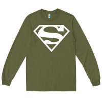 Army Green Supergirl White & Pink Shield Long Sleeve Tee - longCreatives