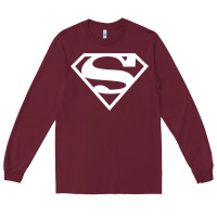 Burgundy Supergirl White & Pink Shield Long Sleeve Tee - longCreatives