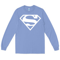 Colony Blue Supergirl White & Pink Shield Long Sleeve Tee - longCreatives