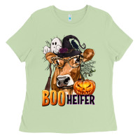 Matcha Boo Heifer Cow with Halloween Ladies Tee - texasbilliewilder