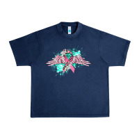 Navy cancer ribbon with angel wings Urban Heavy Tee - CowGirlArtShop