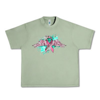 Oil Green cancer ribbon with angel wings Urban Heavy Tee - CowGirlArtShop