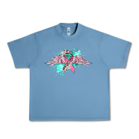 Pebble Blue cancer ribbon with angel wings Urban Heavy Tee - CowGirlArtShop