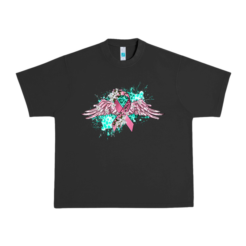 Cancer Ribbon With Angel Wings Urban Heavy Tee by CowGirlArtShop | Teevron