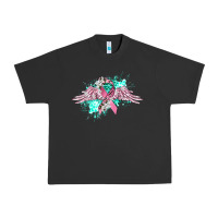 Pigment Black cancer ribbon with angel wings Urban Heavy Tee - CowGirlArtShop