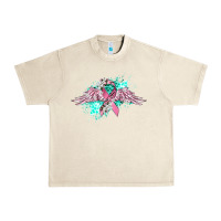Sandshell cancer ribbon with angel wings Urban Heavy Tee - CowGirlArtShop