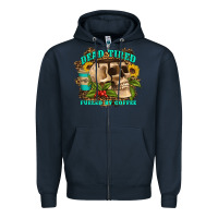 Navy dead tired fueled by coffee Zipper Hoodie - Artiststas