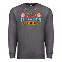 Charcoal Heather be flamezing flamingo Premium Sweatshirt - BarkalooDesign