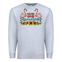 Heather Grey be flamezing flamingo Premium Sweatshirt - BarkalooDesign