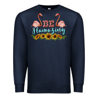 Navy be flamezing flamingo Premium Sweatshirt - BarkalooDesign