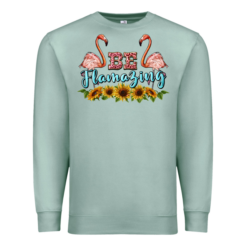 Be Flamezing Flamingo Premium Sweatshirt by BarkalooDesign | Teevron