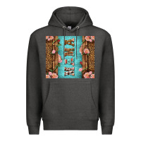Charcoal Heather Western Mama Pink Roses Mother's Day Premium Hoodie - LillyAllenDesigns