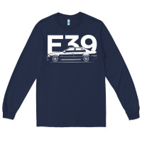 Navy E39 5 Series  Car Silhouette Long Sleeve Tee - longCreatives