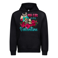 Black my cat is my valentine Urban Hoodie - AdoDesignShop