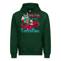 Forest Green my cat is my valentine Urban Hoodie - AdoDesignShop