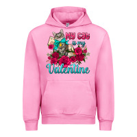 Fuchsia Pink my cat is my valentine Urban Hoodie - AdoDesignShop