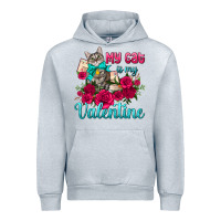 Heather Grey my cat is my valentine Urban Hoodie - AdoDesignShop
