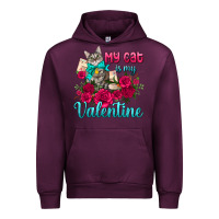 Mauve Wine my cat is my valentine Urban Hoodie - AdoDesignShop