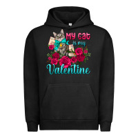 Pigment Black my cat is my valentine Urban Hoodie - AdoDesignShop
