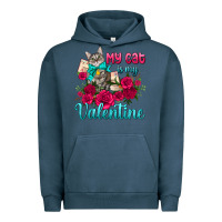 Pigment Midnight Navy my cat is my valentine Urban Hoodie - AdoDesignShop