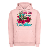 Pigment Salmon my cat is my valentine Urban Hoodie - AdoDesignShop